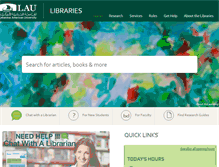 Tablet Screenshot of libraries.lau.edu.lb