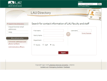 Tablet Screenshot of directory.lau.edu.lb